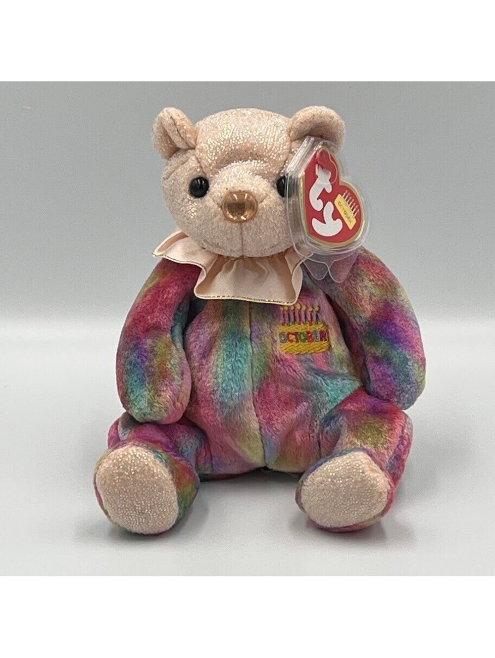 October Birthday Bear Vintage 2001 Ty Beanie Babies Opal MWMTS Tag Protector